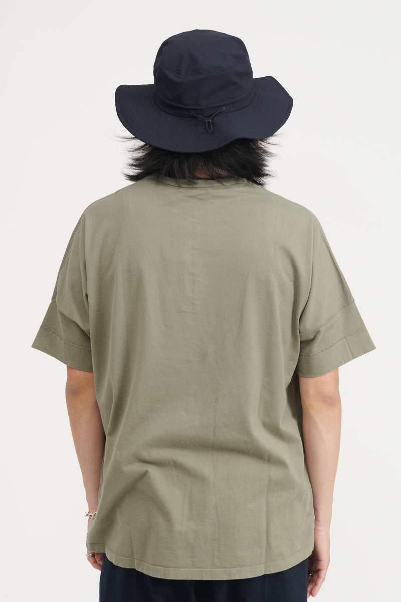 Clerk S/S Henley Neck Tee Cotton Jersey Overdyed - Cement