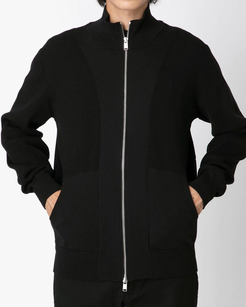 Worker Rib Zip Up Sweater Jacket