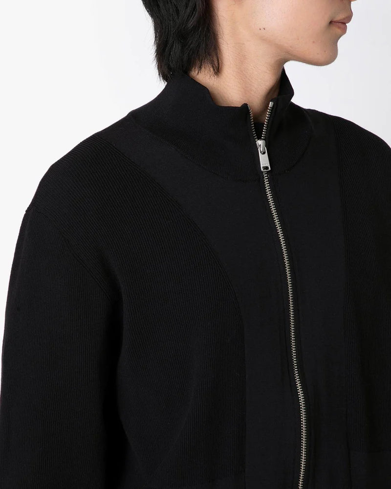 Worker Rib Zip Up Sweater Jacket