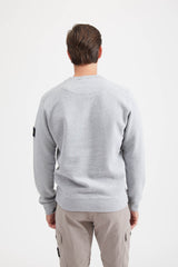 63020 Felpa Cotone Smerigliata Fleece Crew Sweatshirt - Melange Grey