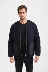 Reversible Jacket Cotton Wool - Navy