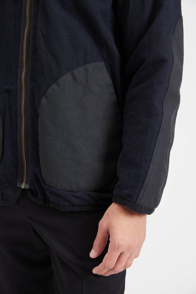 Reversible Jacket Cotton Wool - Navy
