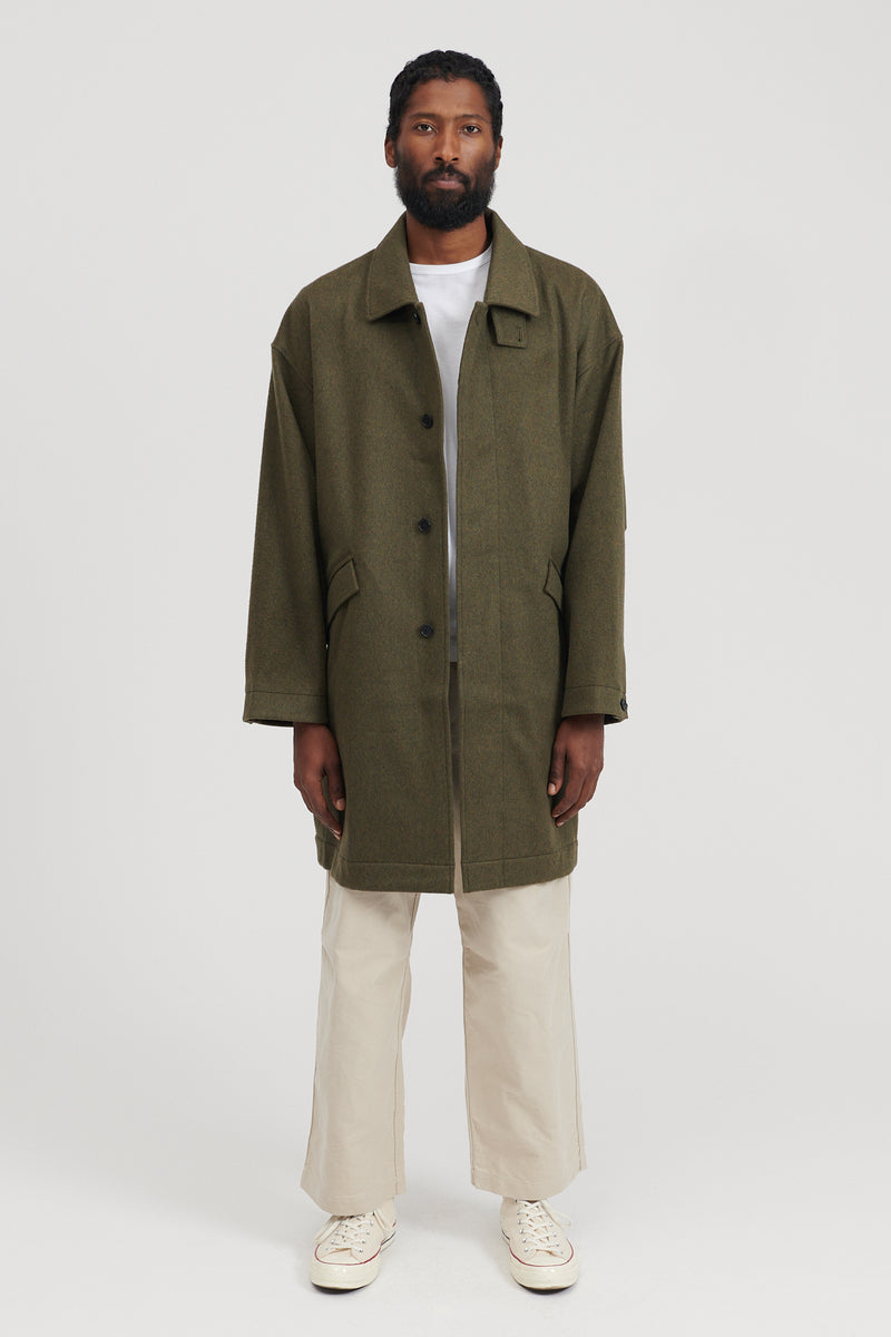 Oversized Bal Collar Coat - Olive – M5 Shop