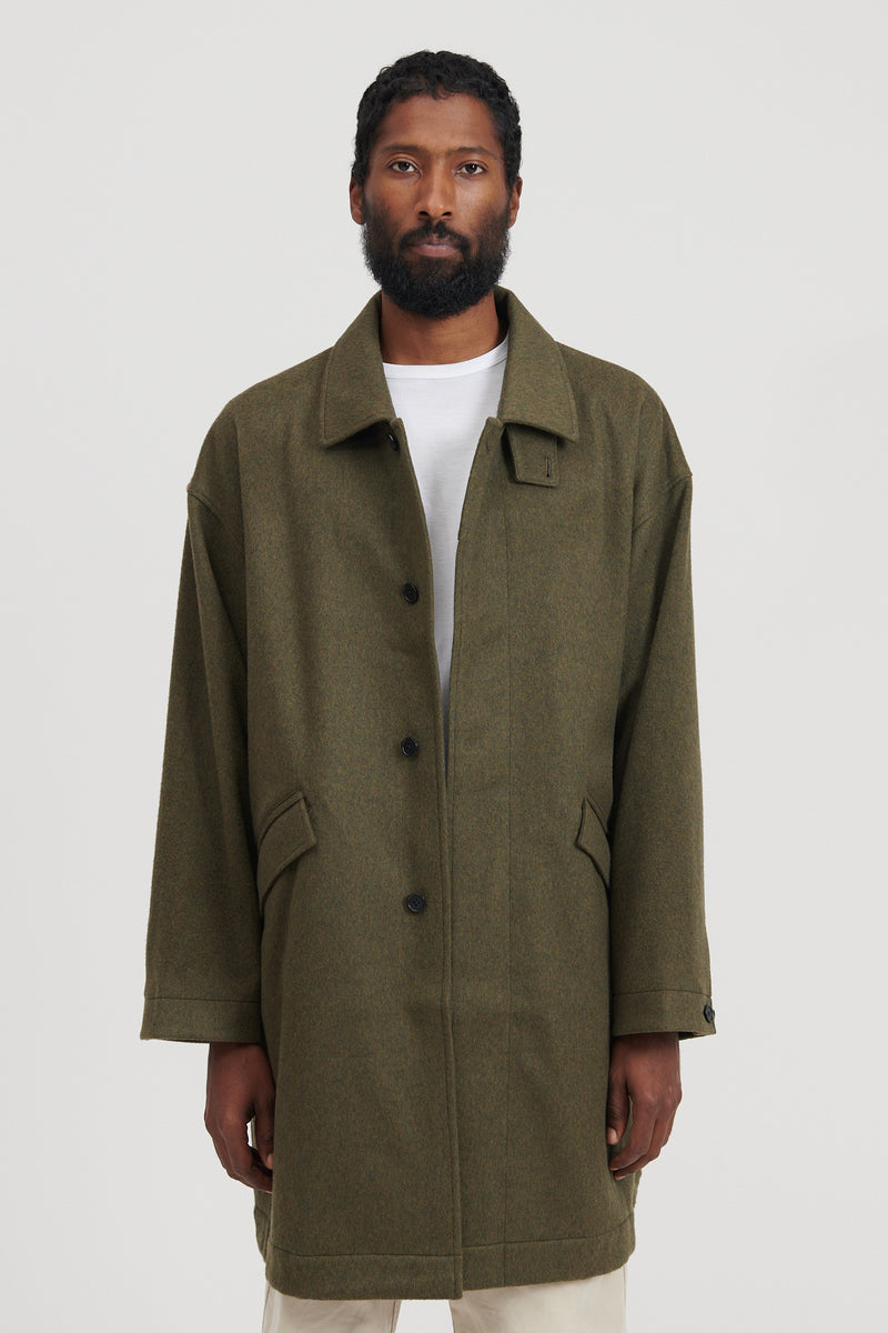 Oversized Bal Collar Coat - Olive – M5 Shop