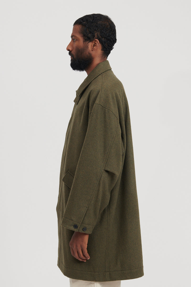 Oversized Bal Collar Coat   Olive – M5 Shop