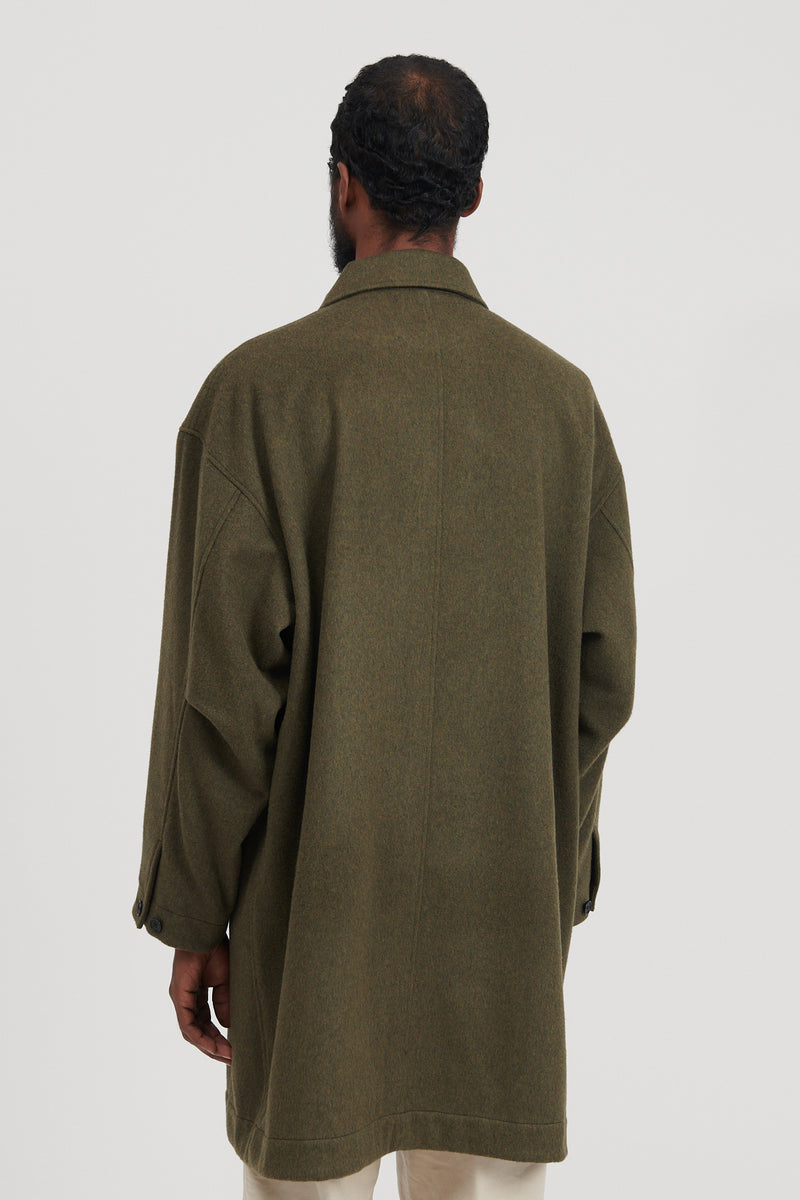 Oversized Bal Collar Coat - Olive