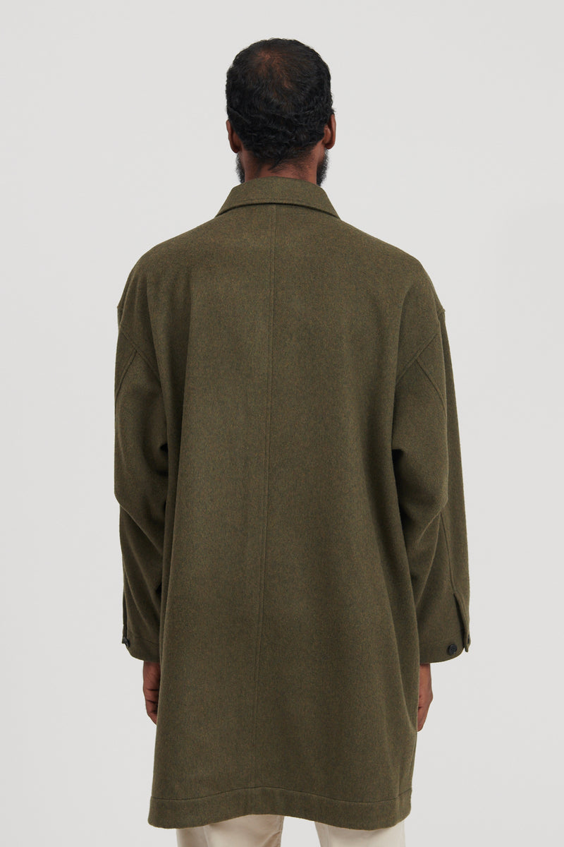 Oversized Bal Collar Coat - Olive