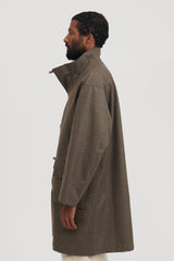 3-Layer Stand Collar Coat - Mocha