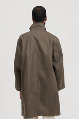 3-Layer Stand Collar Coat - Mocha