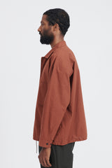 Wool Mix Coach Shirt - Brick