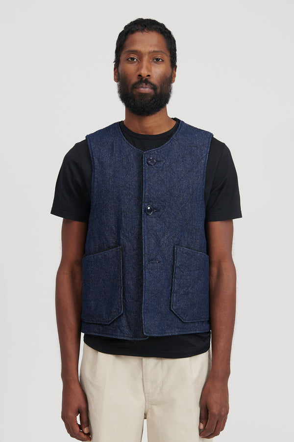 Over Vest Nautical Print 12oz. Denim - Indigo