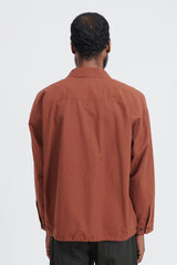 Wool Mix Coach Shirt - Brick
