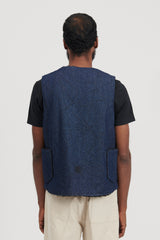 Over Vest Nautical Print 12oz. Denim - Indigo