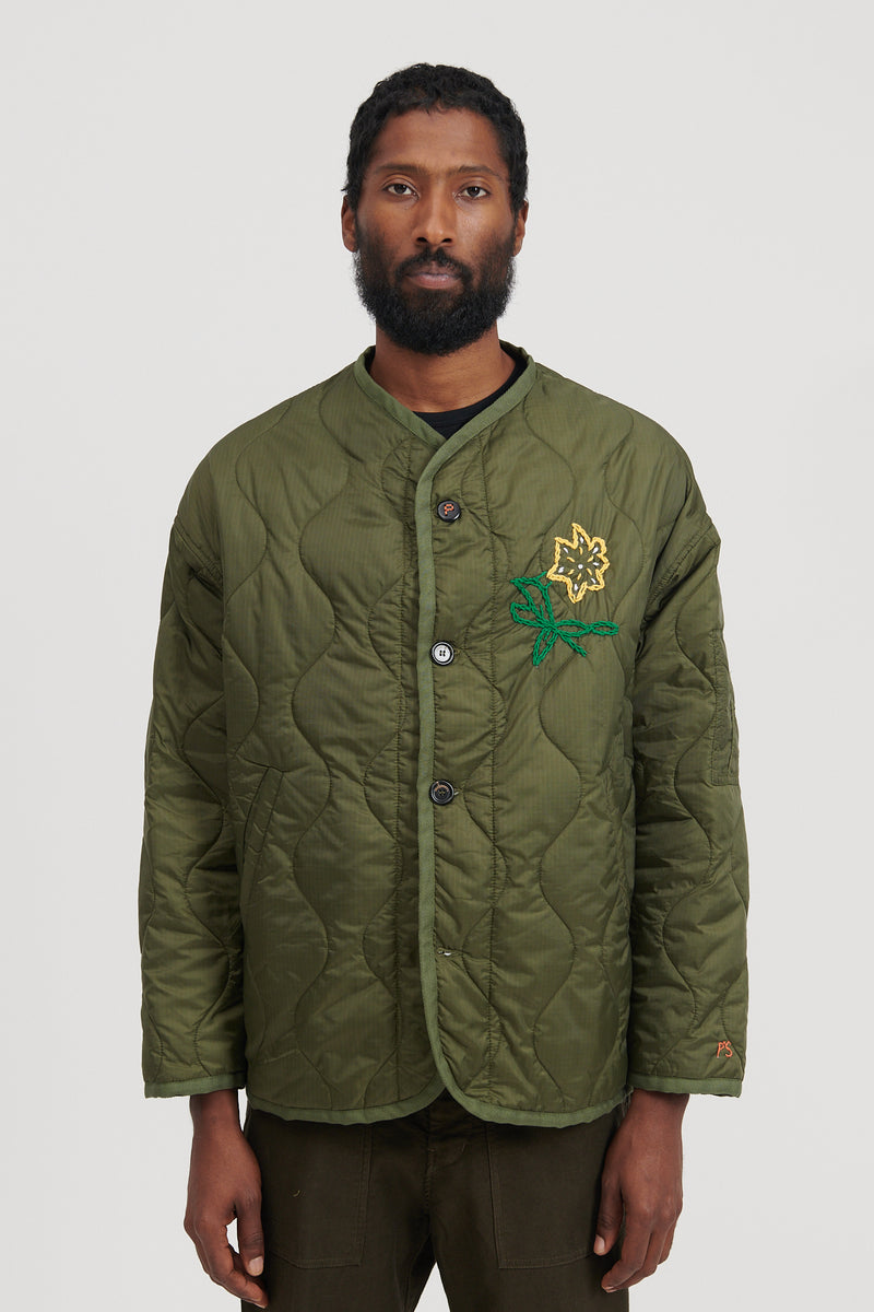 Liner Jacket Ripstop Embroidered - Army Green