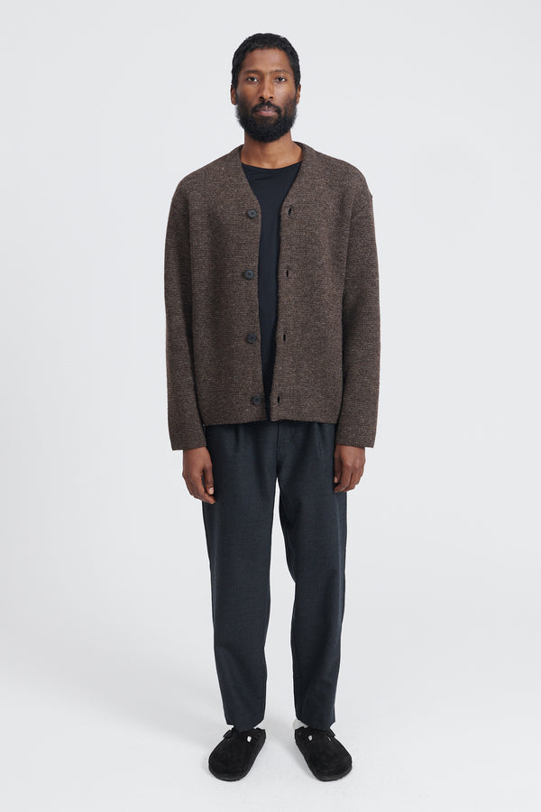 5G Knitted Blouson - Melange Brown