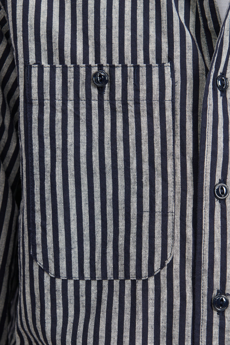 Work Shirt LC Wide Stripe - Navy/Grey