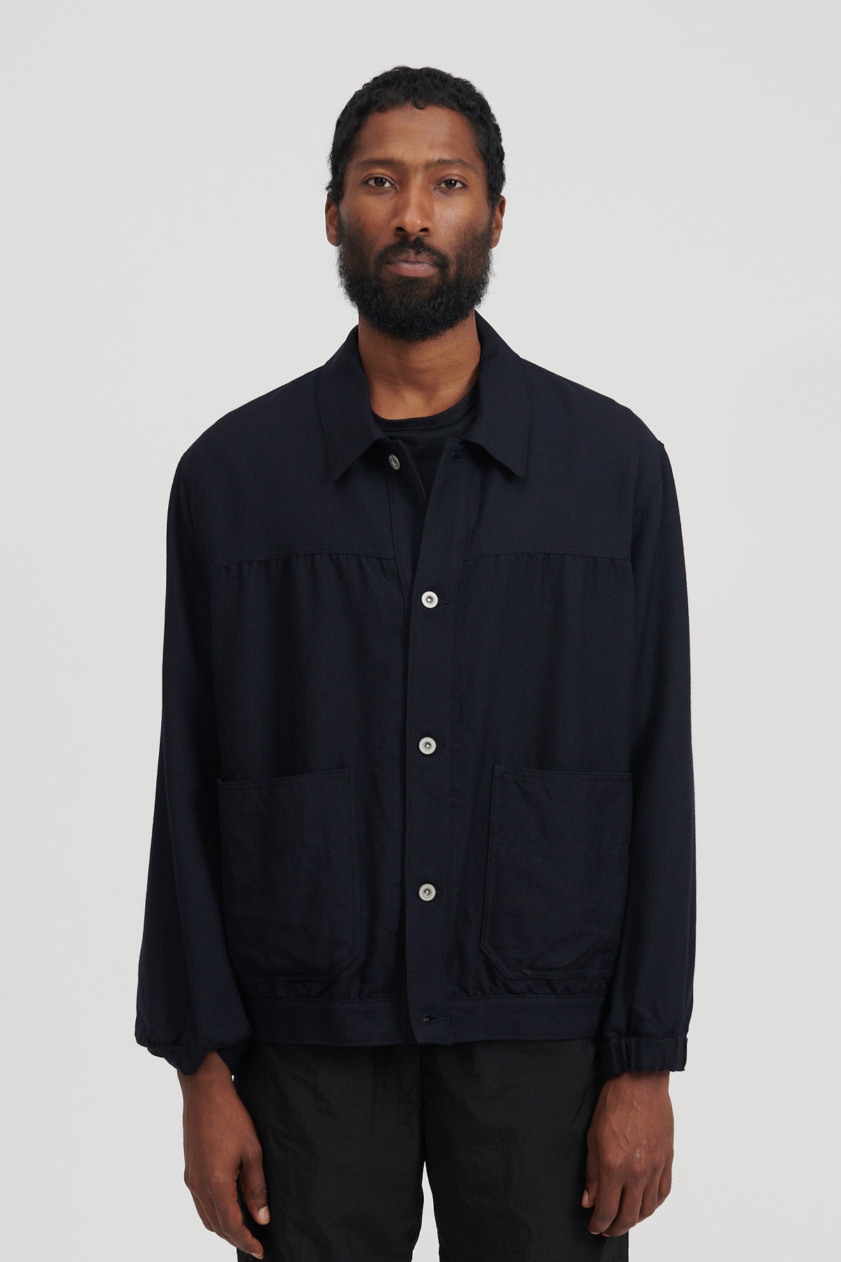 Wool Twill Short Jacket - Navy – M5 SHOP