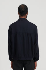 Wool Twill Short Jacket - Navy