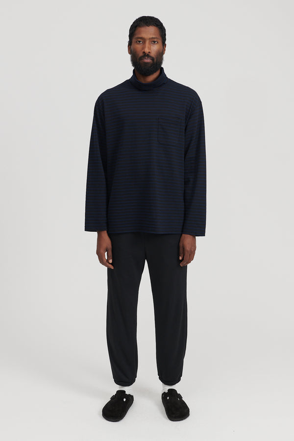 High Mock Shirt PC Stripe Jersey - Black/Navy