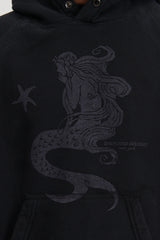 Raglan Hoodie Mermaid - Black