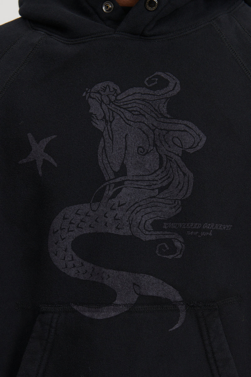 Raglan Hoodie Mermaid - Black