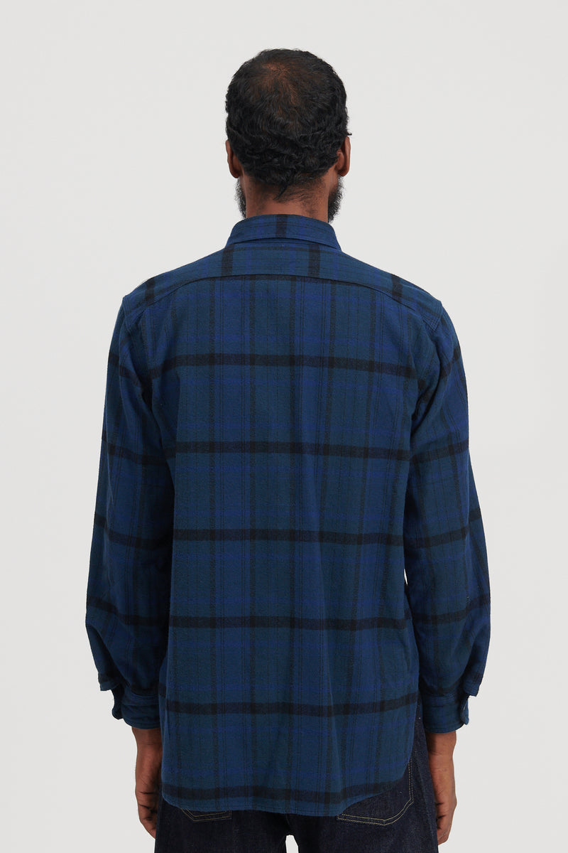 Work Shirt Plaid Cotton Flannel - Black/Navy