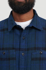 Work Shirt Plaid Cotton Flannel - Black/Navy