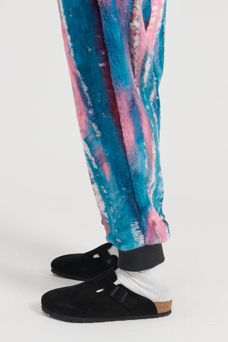 Inkjet Print Fleece Climbing Pants - Blue/Pink