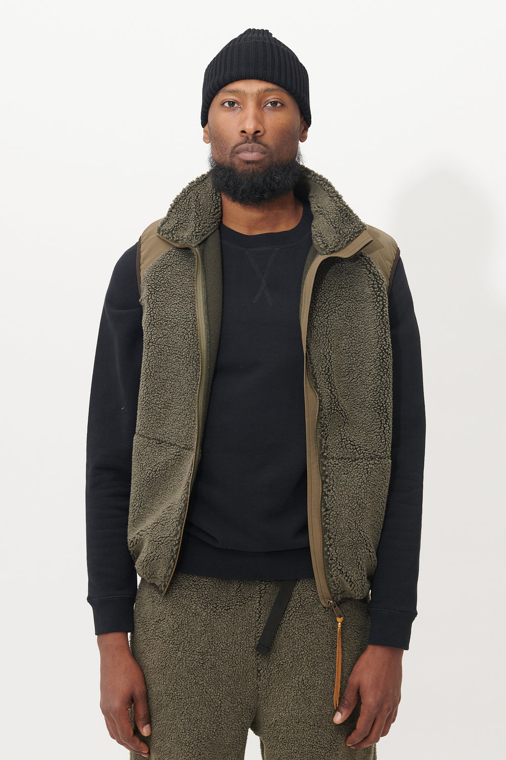 Boa Fleece Vest - Army Green