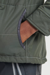 T/C Alpha Collarless Shirt Jacket - Khaki