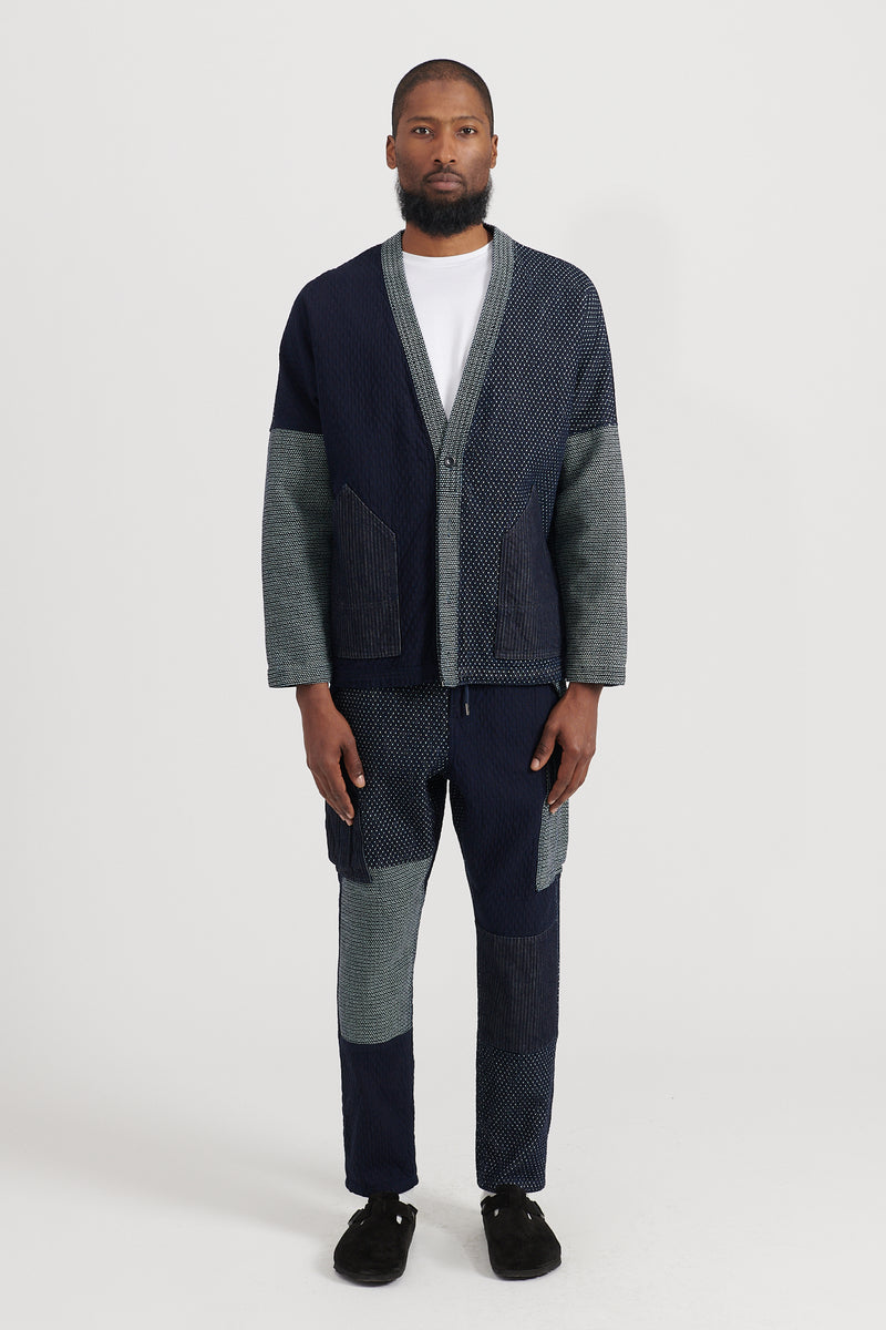 Boro Patchwork Cardigan Rinse - Indigo – M5 Shop