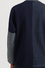 Boro Patchwork Cardigan Rinse - Indigo