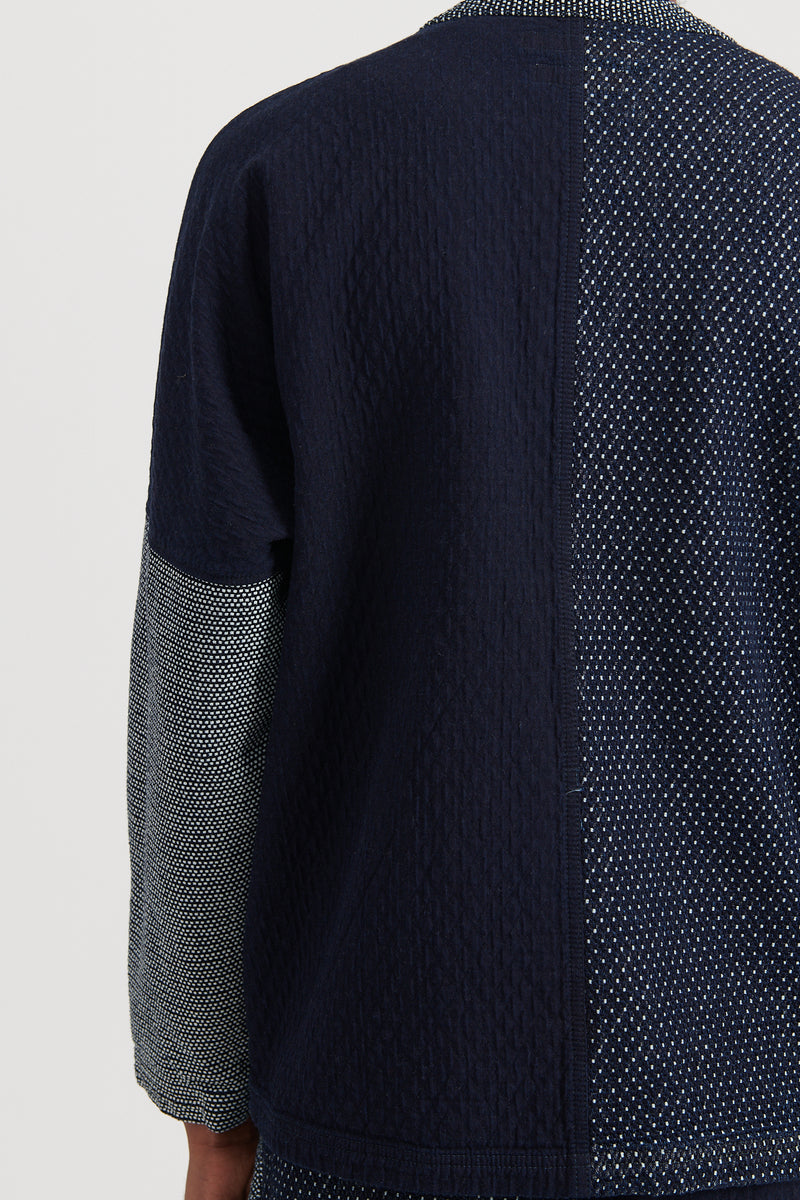 Boro Patchwork Cardigan Rinse - Indigo