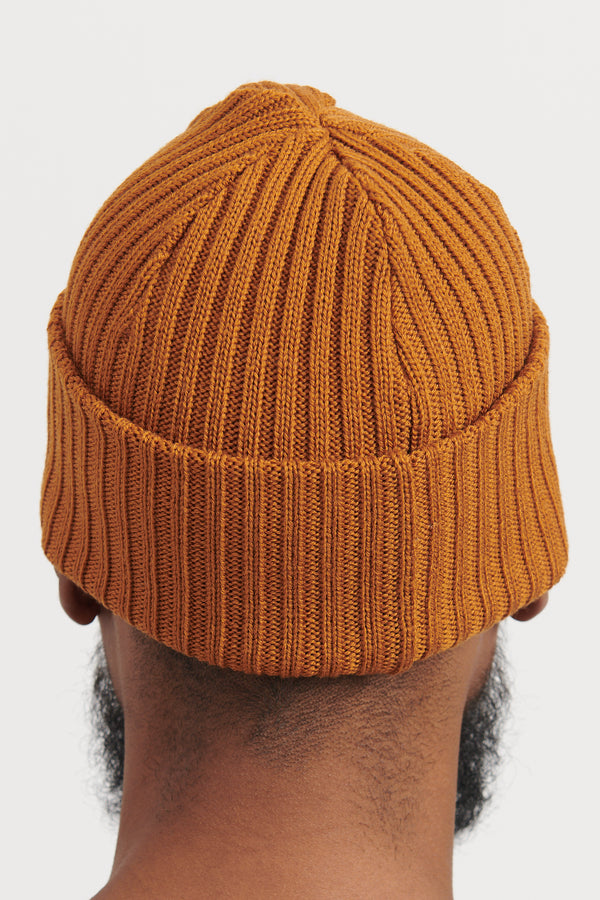 Solid Wool Short Cap - Camel Orange