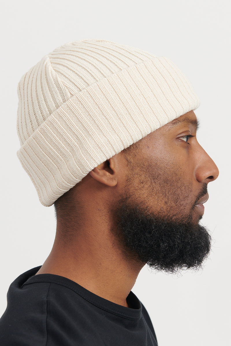 Solid Wool Short Cap - Ivory