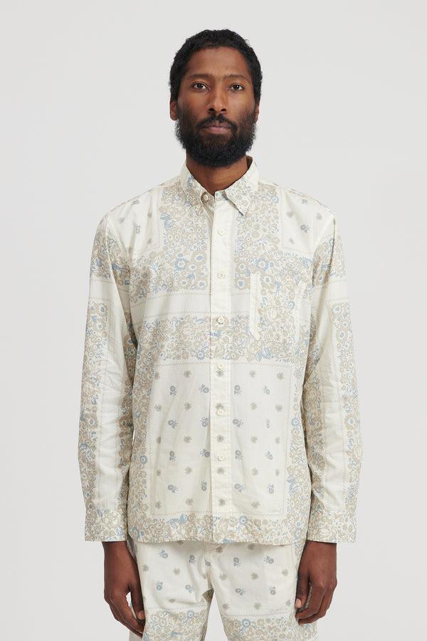 Dweller B.D. L/S Shirt Cotton Broad NOMA td Print - Off White