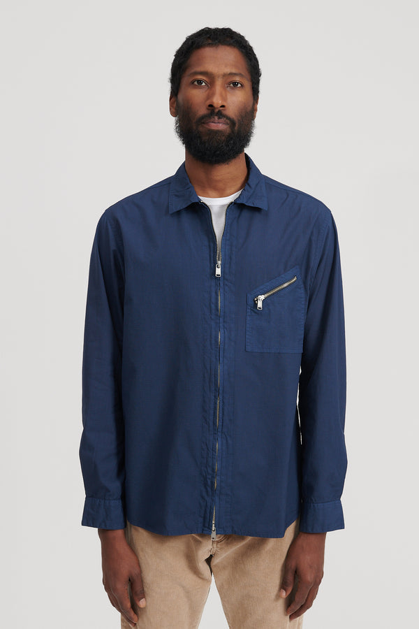 Rancher Full Zip L/S Shirt Cotton Ripstop Overdyed - Indigo