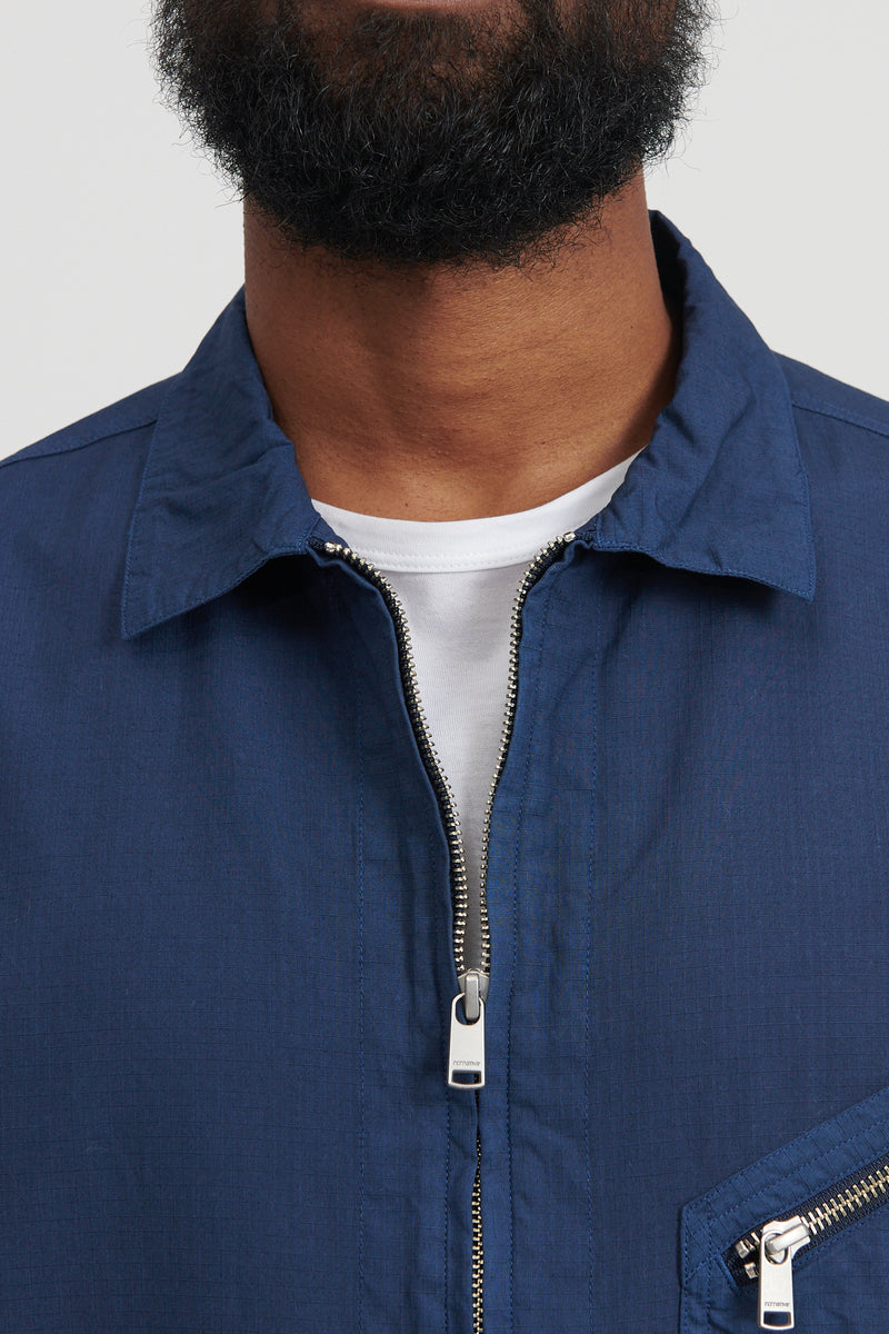 Rancher Full Zip L/S Shirt Cotton Ripstop Overdyed - Indigo