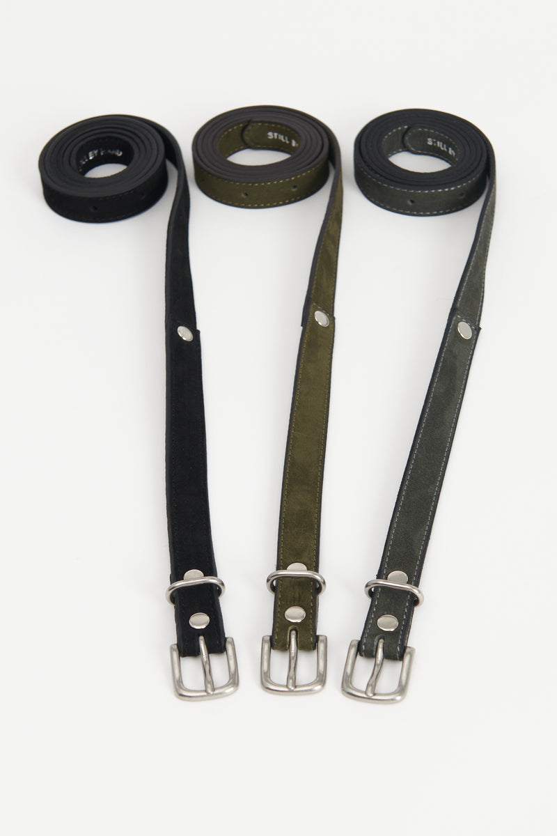 18mm Leather Belt - Olive