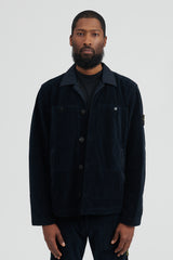 Q0411 Corduroy Light Shirt Jacket - Navy Blue