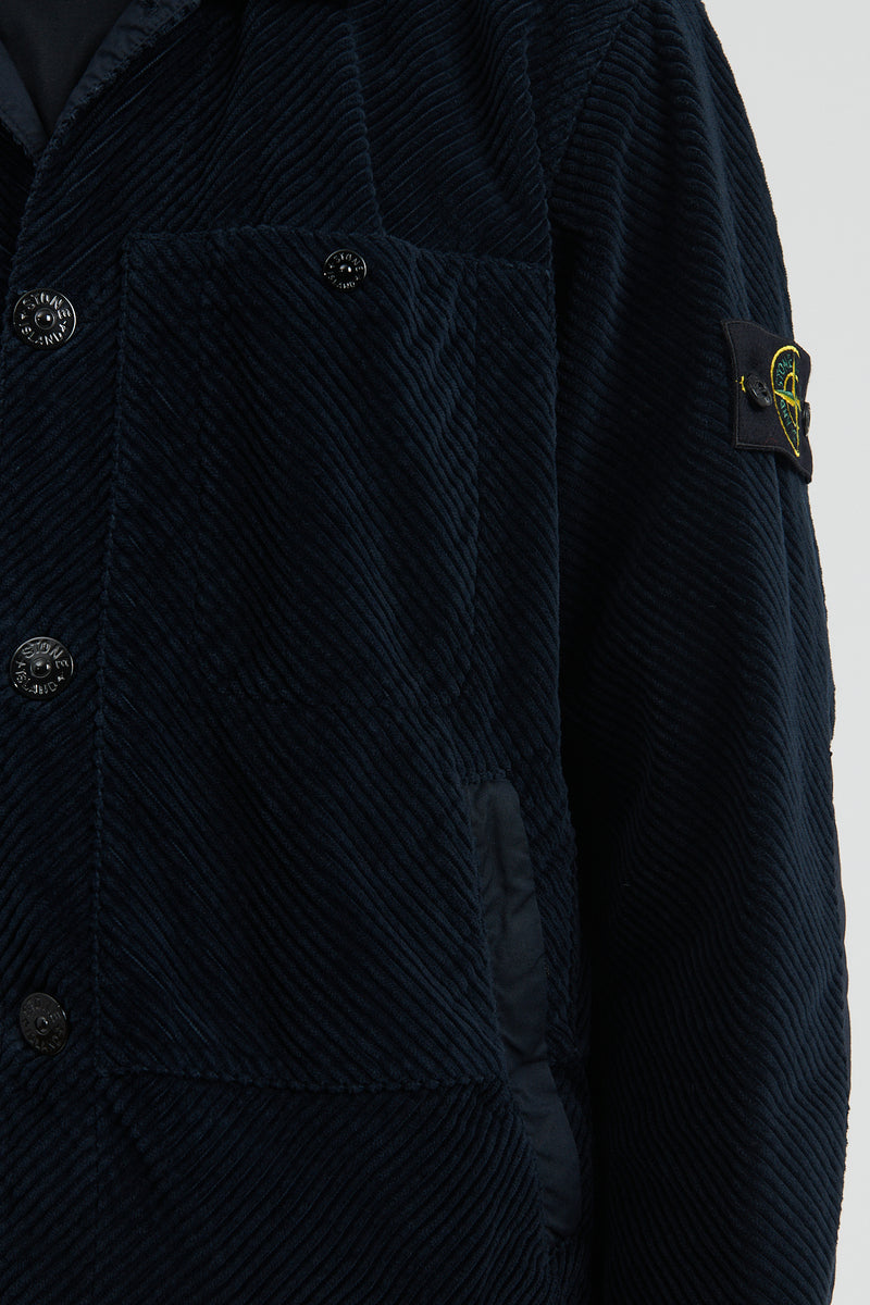 Q0411 Corduroy Light Shirt Jacket - Navy Blue