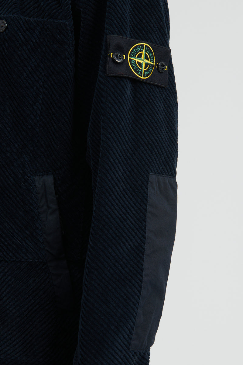 Q0411 Corduroy Light Shirt Jacket - Navy Blue