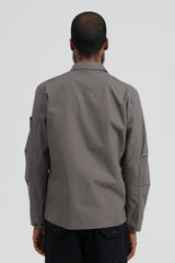 116F1 GHOST PIECE O-Ventile Overshirt - Dark Grey
