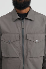 116F1 GHOST PIECE O-Ventile Overshirt - Dark Grey