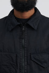 Q0321 Opaque Nylon Twill Light Shirt Jacket - Black