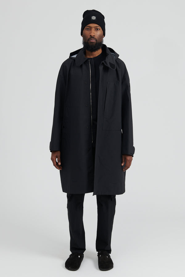 70110 Gore-Tex Opaque R-Nylon Long Trench Coat - Black
