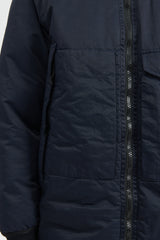 41421 Opaque Nylon Twill Hooded Down Blouson - Navy Blue