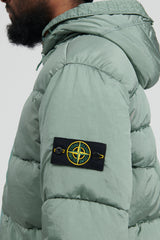 43619 Nylon Metal in Econyl Hooded Down Jacket - Sage