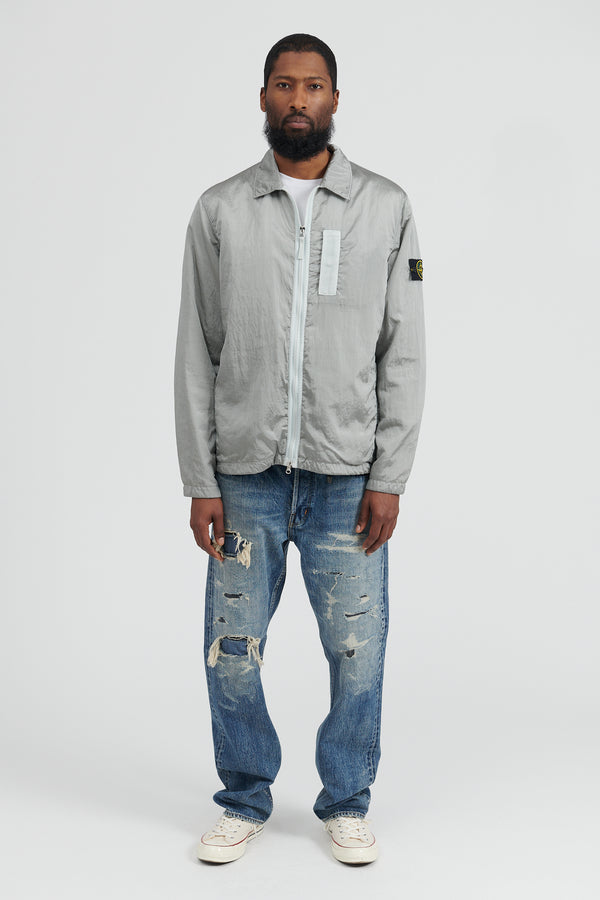 Q0519 Nylon Metal in Econyl Light Shirt Jacket - Pearl Grey
