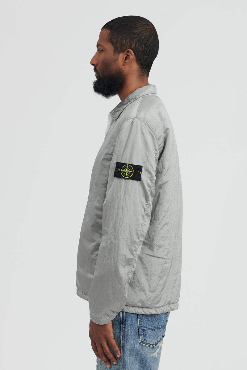 Q0519 Nylon Metal in Econyl Light Shirt Jacket - Pearl Grey